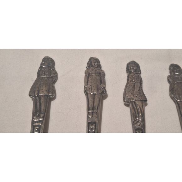 Vintage Carlton Silverplate Dionne Quintuplets Spoon Set of 5 Girls 1930s - Picture 6 of 9
